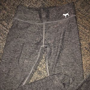 VS Pink heathered grey leggings